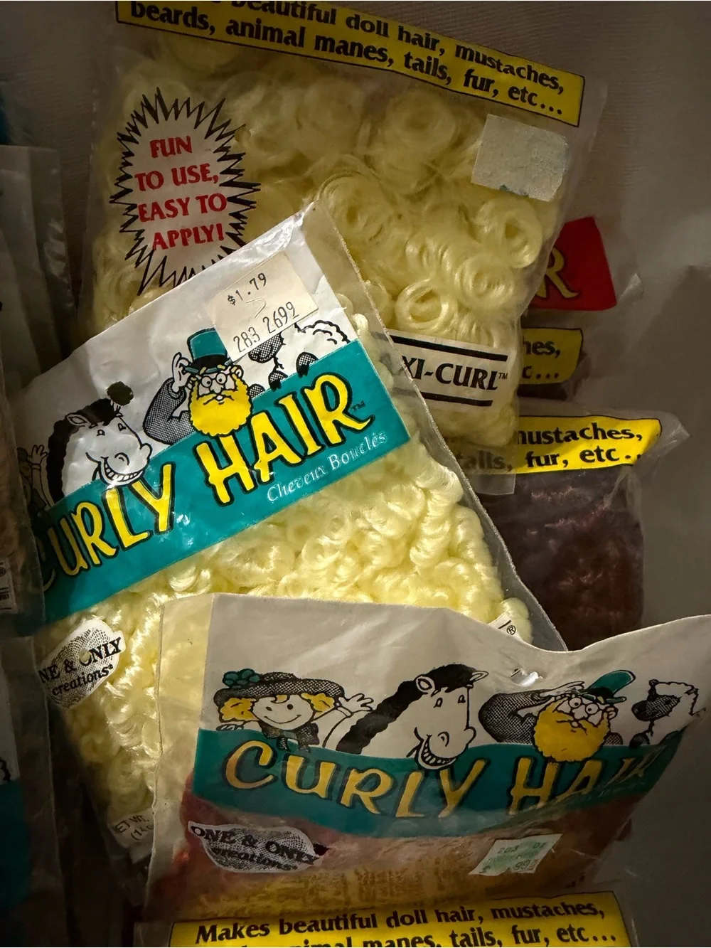 Mini-Curl Craft Hair - Color assortment